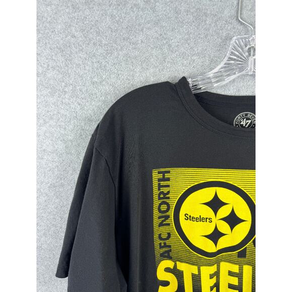 Pittsburgh Steelers 47 Shirt Size L Black Short Sleeve Crewneck Tee NFL Football - Picture 6 of 8